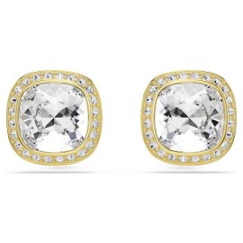 Swarovski Σκουλαρίκια Una Angelic Κοπή cushion, Λευκά, Φινίρισμα με χρυσό 18 καρατίων 5764762