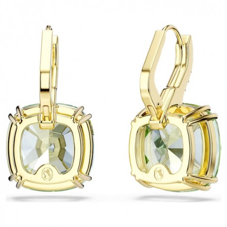 Swarovski Σκουλαρίκια Millenia Κοπή cushion, Πράσινα, Φινίρισμα με χρυσό 18 καρατίων 5764822 