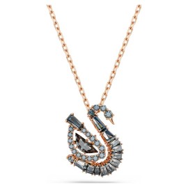 Swarovski Κολιέ Swan, Κύκνος, Μαύρο, Φινίρισμα με ροζ χρυσό 18 καρατίων 5764882
