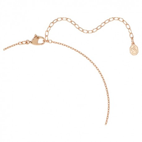 Swarovski Κολιέ Swan, Κύκνος, Μαύρο, Φινίρισμα με ροζ χρυσό 18 καρατίων 5764882 