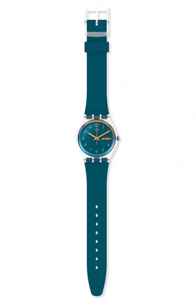 SWATCH Blue Away Blue Silicone Strap GE721 