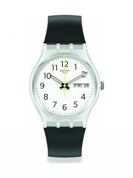 SWATCH Rinse Repeat Black Silicone Strap GE726