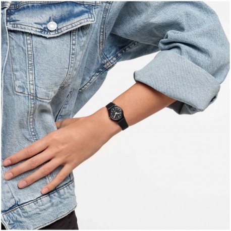 LADY BLACK SINGLE Black Rubber Strap LB170E 