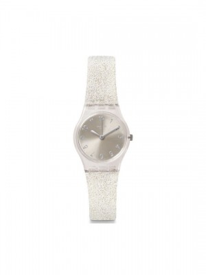 SWATCH Silver Glistar Too Silicone Strap LK343E