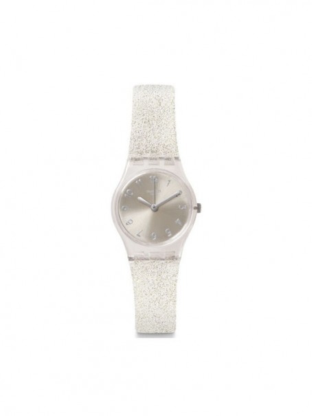 SWATCH Silver Glistar Too Silicone Strap LK343E 