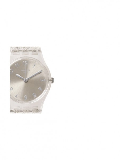 SWATCH Silver Glistar Too Silicone Strap LK343E 