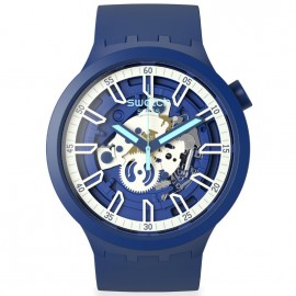 SWATCH ISWATCH Blue Rubber Strap SB01N102