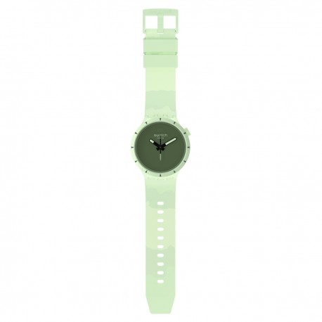 SWATCH BIOCERAMIC Lost In The Forest Green Rubber Strap SB03G100 