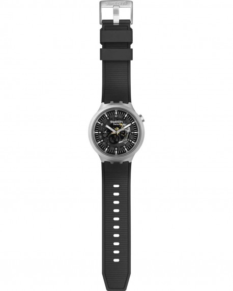 SWATCH Dark Irony Black Silicone Strap SB07S105 