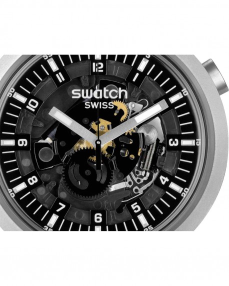 SWATCH Dark Irony Black Silicone Strap SB07S105 