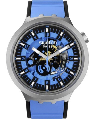 SWATCH Azure Blue Daze Two Tone Silicone Strap SB07S106