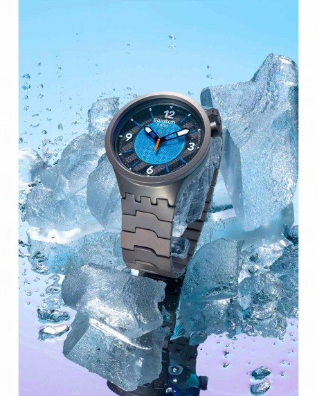 SWATCH Power Of Nature Frostbloom Silver Stainless Steel Bracelet SB07S116G 