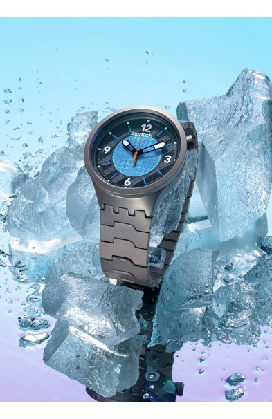 SWATCH Power Of Nature Frostbloom Silver Stainless Steel Bracelet SB07S116G 