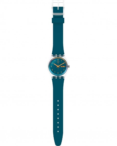 SWATCH Essentials Blue Away Blue Silicone Strap SO28K700 