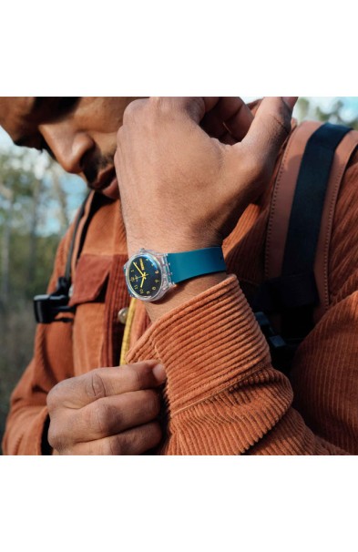 SWATCH Essentials Blue Away Blue Biosourced Strap SO28K700 