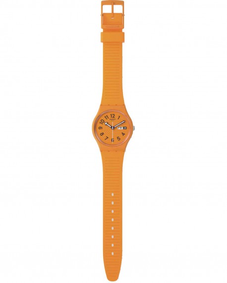 SWATCH Essentials Trendy Lines In Sienna Orange Silicone Strap SO28O703 