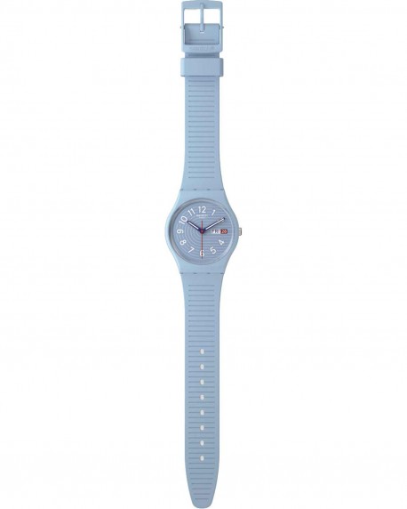 SWATCH Essentials Trendy Lines In The Sky Light Blue Silicone Strap SO28S704 