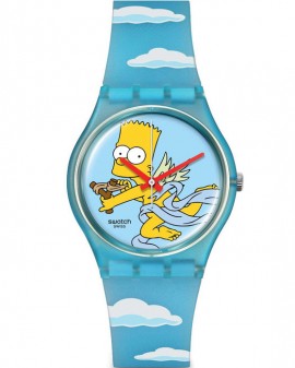 SWATCH Valentine's Day Simpsons Angel Bart Two Tone Silicone Strap SO28Z115