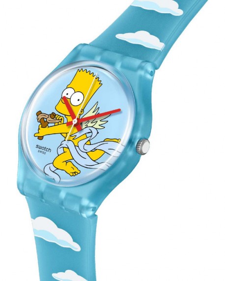 SWATCH Valentine's Day Simpsons Angel Bart Two Tone Silicone Strap SO28Z115 