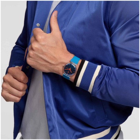 SWATCH Transformation Polablue Blue Silicone Strap SO29K702-S14 
