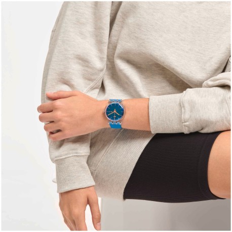 SWATCH Transformation Polablue Blue Silicone Strap SO29K702-S14 