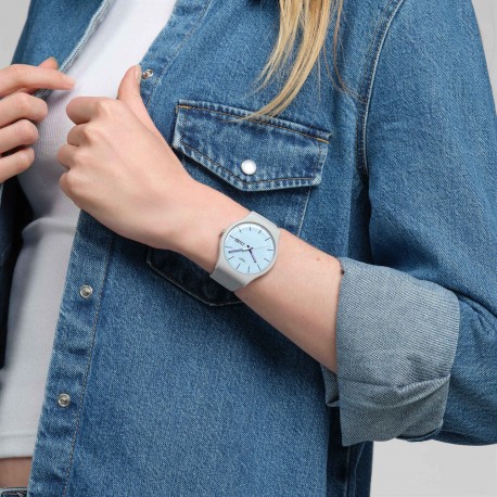 SWATCH Blueberry Sky Rubber Strap SO29M702 