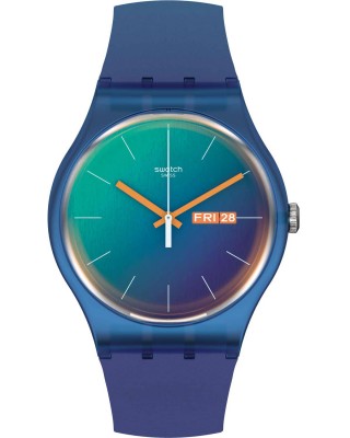 SWATCH Fade To Teal Multicolor Silicone Strap SO29N708