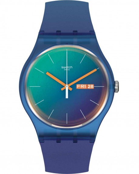 SWATCH Fade To Teal Multicolor Silicone Strap SO29N708 