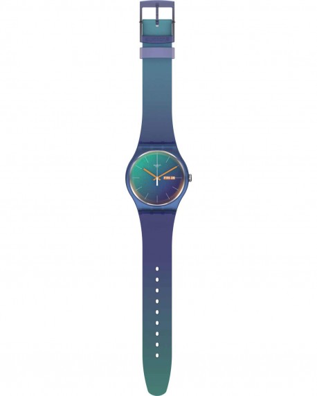SWATCH Fade To Teal Multicolor Silicone Strap SO29N708 