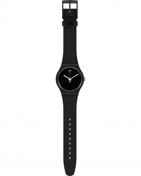 SWATCH Think Time Black Bioceramic Case-Black BioSourced Material Strap SO32B106 