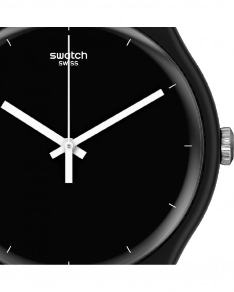 SWATCH Think Time Black Bioceramic Case-Black BioSourced Material Strap SO32B106 