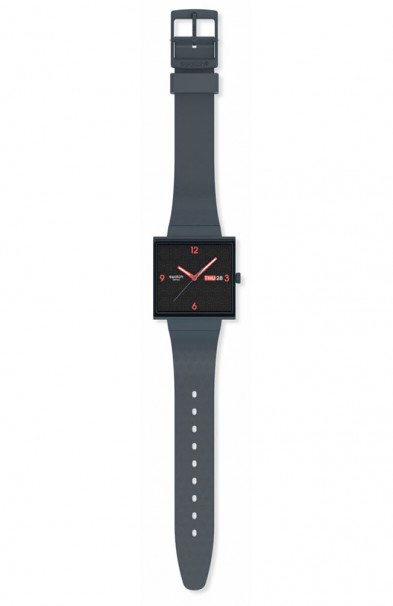 SWATCH SQUARED OFF Grey Rubber Strap SO34M701 
