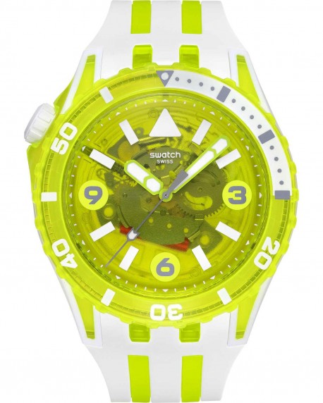 SWATCH Scubaqua Egg Yolk Two Tone Silicone Strap SSCU09J100 