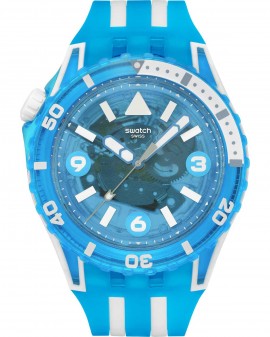 Ρολόι SWATCH Scubaqua Blue Fire Two Tone Silicone Strap SSCU09S100