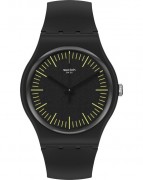 SWATCH Gents BLACKNYELLOW Black Silicone Strap SUOB184