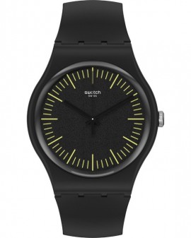 SWATCH Gents BLACKNYELLOW Black Silicone Strap SUOB184