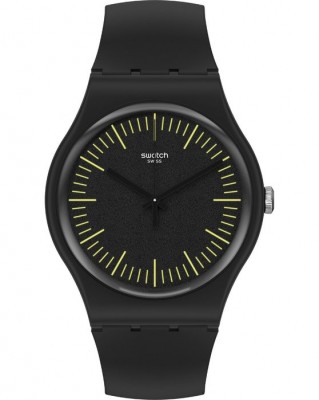 SWATCH Gents BLACKNYELLOW Black Silicone Strap SUOB184