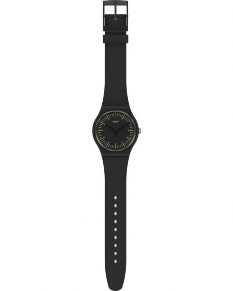 SWATCH Gents BLACKNYELLOW Black Silicone Strap SUOB184 