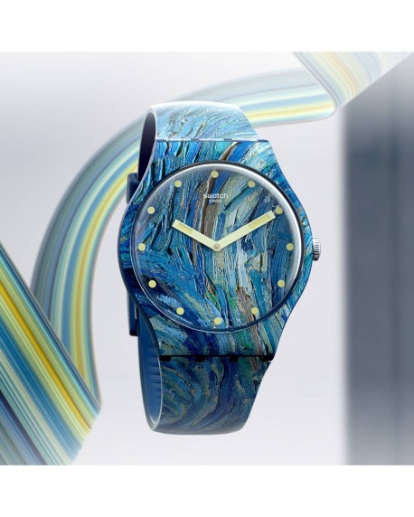 SWATCH MoMA The Starry Night By Vincent Van Gogh Silicone Strap SUOZ335 
