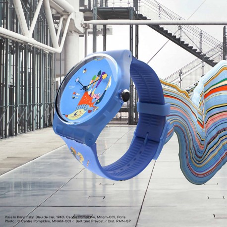 SWATCH X Centre Pompidou Blue sky by Vassily Kandinsky SUOZ342 