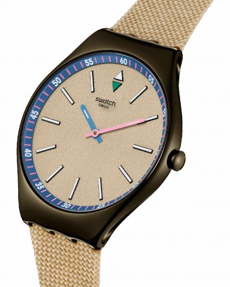 SWATCH Power Of Nature Sunbaked Sandstone Beige Combined Materials Strap SYXM100 