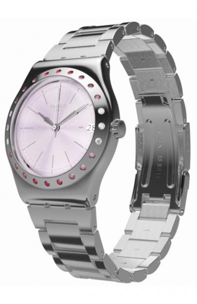 Swatch Pinkaround Crystals Stainless Steel Bracelet YLS455G 