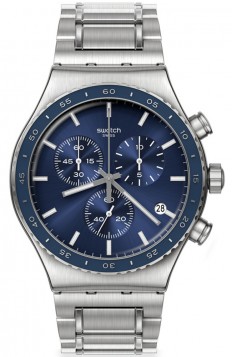 SWATCH Cobalt Lagoon Silver Stainless Steel Chronograph YVS496G
