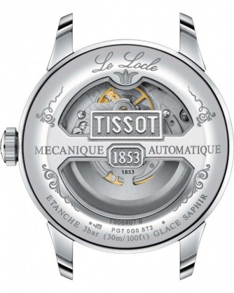 TISSOT T-Classic Le Locle Open Heart Automatic Brown Leather Strap T0064071603301 