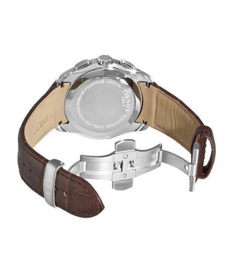 Tissot T-Trend Couturier Quartz Chronograph Brown Leather Strap T0356171603100