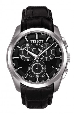 Tissot Men's T-Classic Couturier Quartz Chronograph Black Leather Strap T0356171605100