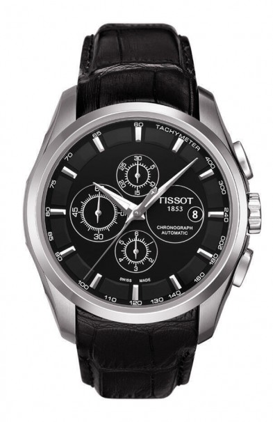 Tissot Men's T-Trend Couturier Automatic Black Leather Chronograph T0356271605100