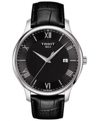 TISSOT Tradition Black Leather Strap T0636101605800