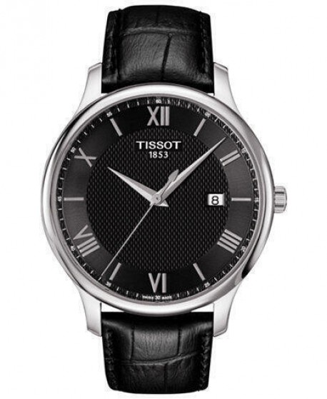 TISSOT Tradition Black Leather Strap T0636101605800