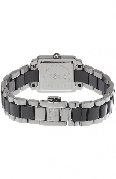 TISSOT Cera Diamonds Stainless Steel and Black Ceramic Bracelet T0643102205600 